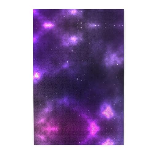Magic Galaxy Sky Purple Colorful Wood Puzzle - Herausforderndes Bilder-Puzzle-Spiel für Erwachsene und Puzzle-Enthusiasten - 1000 Teile interaktives Puzzle von WESTCH