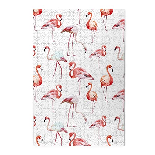 Painting Flamingo Buntes Holzpuzzle – herausforderndes Bilderpuzzle-Spiel für Erwachsene und Puzzle-Enthusiasten – 1000 Teile interaktives Puzzle von WESTCH