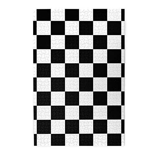 Schwarz-weißes kariertes buntes Holzpuzzle – herausforderndes Bilder-Puzzle-Spiel für Erwachsene und Puzzle-Enthusiasten – 1000-teiliges interaktives Puzzle von WESTCH