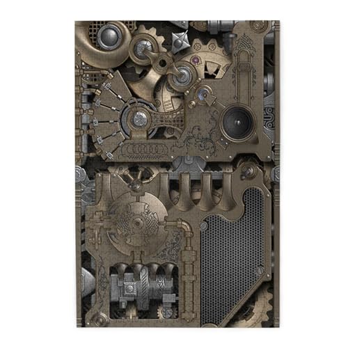 Steampunk Mechanische Zahnräder Buntes Holzpuzzle – herausforderndes Bilder-Puzzle-Spiel für Erwachsene und Puzzle-Enthusiasten – 1000 Teile interaktives Puzzle von WESTCH