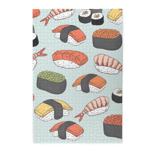 Sushi Buntes Holzpuzzle – herausforderndes Bilder-Puzzle-Spiel für Erwachsene und Puzzle-Enthusiasten – 1000-teiliges interaktives Puzzle von WESTCH