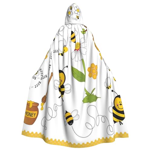 WESTCH Flying Bees Daisy Honey Unisex Kapuzenumhang – vielseitiger Kapuzenumhang mit Polyester-Material, perfekt für Halloween und Cosplay-Events von WESTCH