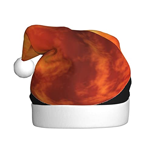 Warme & bequeme Mars Planet Nikolausmütze - Erwachsene Plüsch Weihnachtsmütze mit weißem Rand - Perfekte Urlaubsmütze für Weihnachten und Outdoor Festliche Partys von WESTCH