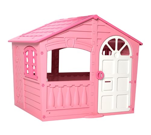 Westmann Spielhaus Pinky für Kinder Kunststoff bunt Indoor Outdoor ab 2 Jahren wetterfest UV-beständig 140x111x115 cm von WESTMANN