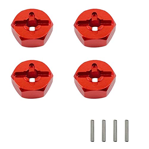 for A959 A959-B A969 K929 1/18 Car Upgrade Accessories 7mm to 12mm Metal Combiner Wheel Hub Hex,Red von WETG