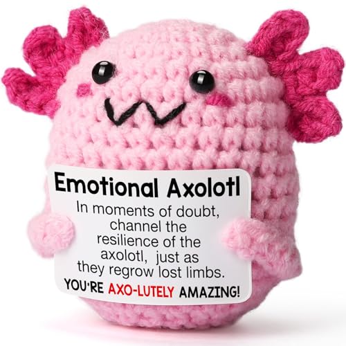 Axolotl Emotionale Unterstützung, Handgefertigte Mini-Häkelpuppe für Frauen, Teenager, Freunde, Lehrer, Krankenschwester, Kollegen, ideal für Geburtstag, Weihnachten, Strumpffüller, Geschenk, Axolotl Emotionale Unterstützung, Handgefertigte Mini-Häkelpuppe für Frauen, Teenager, Freunde, Lehrer, Krankenschwester, Kollegen, ideal für Geburtstag, Weihnachten, Strumpffüller, Geschenk, von WEYON