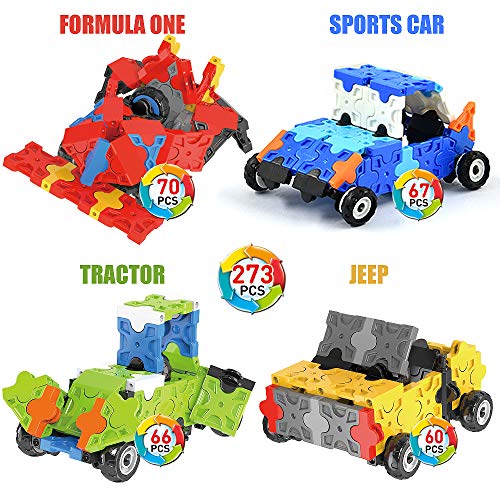 Auto, Traktor & Co. 3D Puzzle Bausatz für Kinder ab 4 Jahre - FLATBLOCKS Level 1-273 Teile von WEofferwhatYOUwant