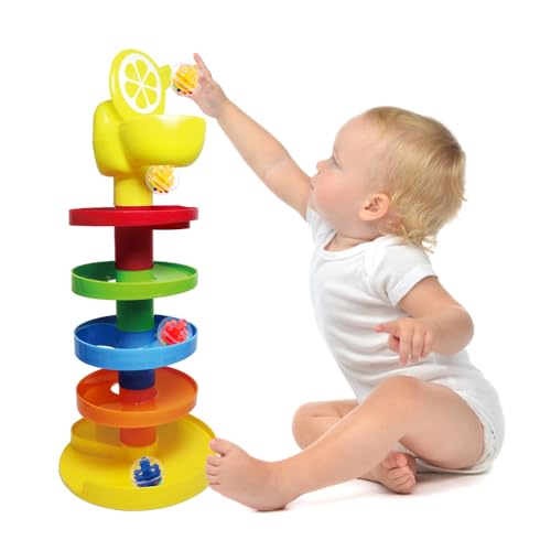 WEofferwhatYOUwant Töpfchentraining Kugelbahn – Spielzeug für das frühe Töpfchentraining von Babys, Ball Drop Tower und Zitronentoilette für lustiges Spielen mit Babys ab 9 Monaten von WEofferwhatYOUwant
