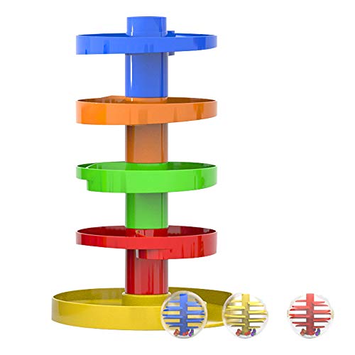 WEofferwhatYOUwant Single Kugelbahn Toy für Kinder - Spinning Swirl Ball Ramp Aktivität Spielen Sie Spielzeug sicher ab 9 Monaten von WEofferwhatYOUwant