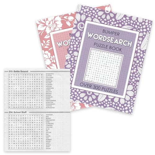 WF Graham A4 Bumper Wordsearch Puzzlebücher - 2er Set - Wortsuchbücher für Erwachsene, Reisespiel Denksportaufgaben - über 300 Puzzles in jedem WF Graham A4 Bumper Wordsearch Puzzlebücher - 2er Set - Wortsuchbücher für Erwachsene, Reisespiel Denksportaufgaben - über 300 Puzzles in jedem von WF Graham