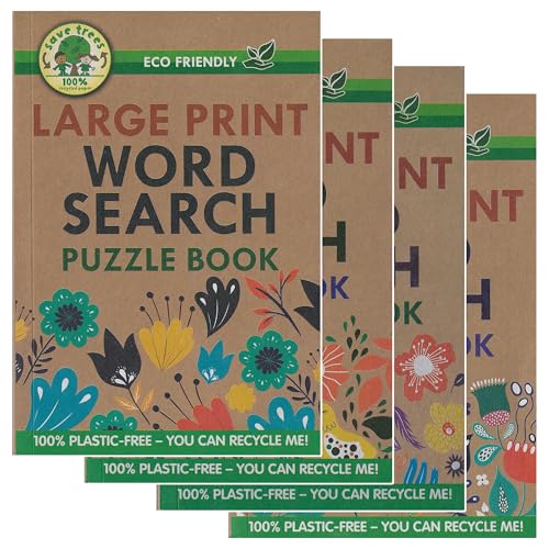WF Graham Umweltfreundliche Großdruck-Wordsearch Puzzlebücher für Erwachsene | Plastikfreie Wortsuche, Denkaufgaben | Über 70 Wortsuche in jedem | 4er Set von WF Graham