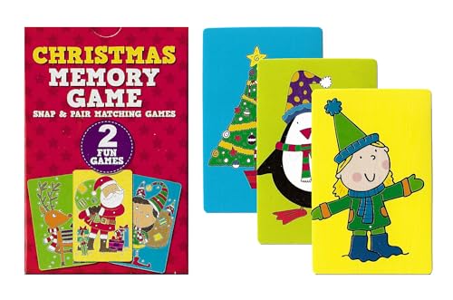 WF Graham Weihnachts-2-in-1-Schnapp- und Paar-Memory-Spiel – Weihnachtsstrumpffüller für Kinder, Partytütenfüller für Kinder, 2-in-1-Memory-Spiel und Schnappkarten von WF Graham