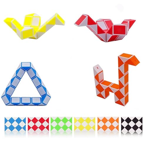 Magische Schlangen Set, Mini Magische Schlangen Würfel, 3D IQ Spielzeug, Knobelspiele Mitgebsel Partygeschenke Kinder für Jungen, Mädchen und Erwachsene (6 Stück) von WFKKMEQ