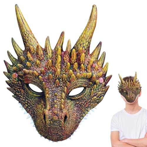 WFKKMEQ Drachenmaske, Halloween 3D Tier Cosplay Maske, Halloween Gruselige Kostüm Maske für Erwachsene und Kinder WFKKMEQ Drachenmaske, Halloween 3D Tier Cosplay Maske, Halloween Gruselige Kostüm Maske für Erwachsene und Kinder von WFKKMEQ