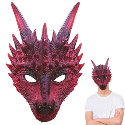 WFKKMEQ Halloween Drachen Maske, Drache Cosplay Maske, Halloween Karneval Kostüm Cosplay Streich Party Maske für Erwachsene und Kinder WFKKMEQ Halloween Drachen Maske, Drache Cosplay Maske, Halloween Karneval Kostüm Cosplay Streich Party Maske für Erwachsene und Kinder von WFKKMEQ
