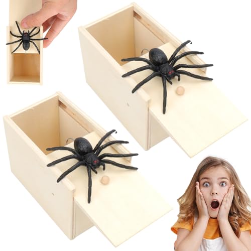 WFKKMEQ Spider In Box, Prank Spider Scare Wooden Box, Spider Surprise Prank Wooden Box, Terror Joke Funny Surprise Gag Toy, for Children Adults Party Favours Gifts - 2pcs WFKKMEQ Spider In Box, Prank Spider Scare Wooden Box, Spider Surprise Prank Wooden Box, Terror Joke Funny Surprise Gag Toy, for Children Adults Party Favours Gifts - 2pcs von WFKKMEQ