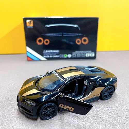 WFKKMEQ Spielzeugauto für Kinder, Automodell, Modellauto im Maßstab 1:43, Modellspielzeug zum Sammeln, Geschenk für 3+ Jungen Mädchen Erwachsene Auto-Fans & Sammler (Schwarz) von WFKKMEQ