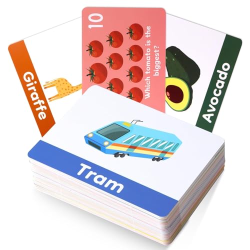 Lernkarten für Kinder, erste Wortkarten, Lernkarten mit Buchstaben, Farben, Formen, Lernkarten für Kinder, Kleinkinder, 100 Stück Lernkarten für Kinder, erste Wortkarten, Lernkarten mit Buchstaben, Farben, Formen, Lernkarten für Kinder, Kleinkinder, 100 Stück von WFPPSK