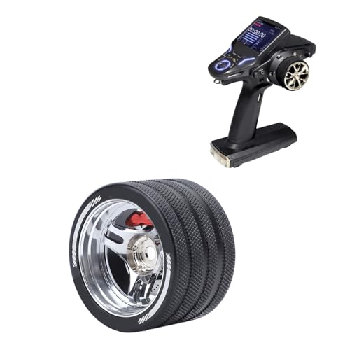 WGFOIP 1SET von RC -Senderlenkungshandrad, Ersatzzubehör für Aluminiumlegierung, Verbesserter Griff für Sanwa -Futaba -Controller, Anodierter Finish 49 Mm Durchmesser (Silber) von WGFOIP