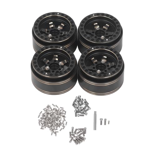 WGFOIP 4 STÜCKE RC Beadlock-Felgennabe, Einfach zu Installierendes 1,9-Zoll-Messing-RC-Autoteil für Axial SCX10 D90 D110 1/10 Ferngesteuertes Auto, Schwarz WGFOIP 4 STÜCKE RC Beadlock-Felgennabe, Einfach zu Installierendes 1,9-Zoll-Messing-RC-Autoteil für Axial SCX10 D90 D110 1/10 Ferngesteuertes Auto, Schwarz von WGFOIP