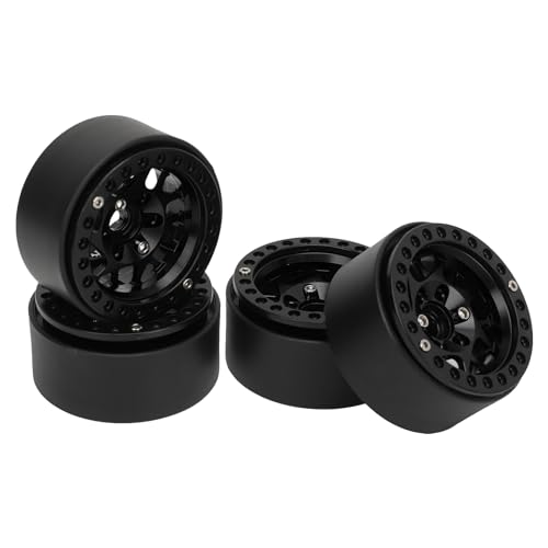 WGFOIP 4pcs 1,9 Zoll Beadlock -Radfelgen für Axiale Scx10 i II III Redcat Gen8, Aluminiumlegierung RC Crawler Rims (Schwarz) von WGFOIP