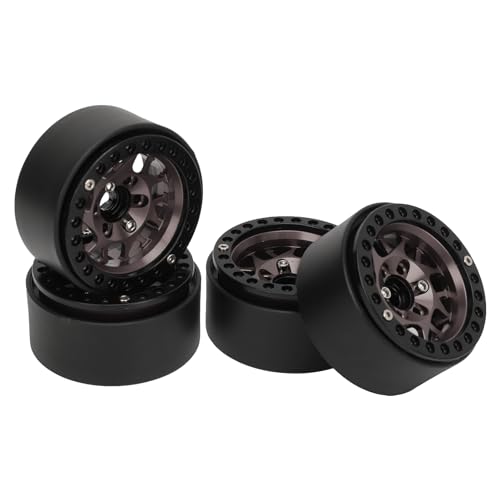 WGFOIP 4pcs 1,9 Zoll Beadlock -Radfelgen für Axiale Scx10 i II III Redcat Gen8, Aluminiumlegierung RC Crawler Rims (Ti Farbe) von WGFOIP