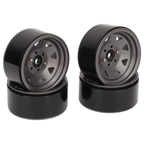 WGFOIP 4pcs 1,9in RC Felgen, Universal Fit Starke Stütze 8 Spokes Rim Set für Axiale Scx10 i II III, Hergestellt aus Zinklegierung und Stahl (Ti Farbe) von WGFOIP