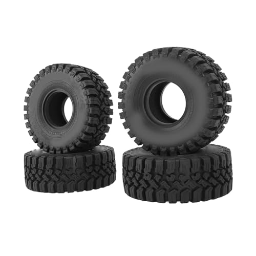 WGFOIP 4pcs RC Crawler Gummireifen, 1/10 Skala 1,9 -Zoll -Rad Nabe Schwarzer Gummi mit Ungleichmäßiger Textur für SCX10 RC Crawler von WGFOIP
