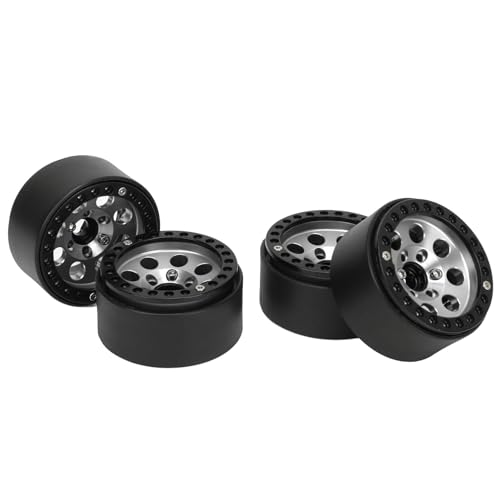 WGFOIP 4pcs RC Rad Rand 1,9 Zoll, Aluminiumlegierung RC Autorad -Hub für Axiale Scx10 II III Gen8 (Silber) von WGFOIP