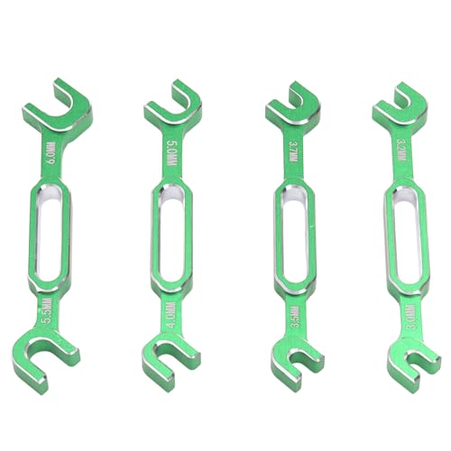 WGFOIP 4pcs RC -Spannschlossschlüssel, Spannschloss -Nussballgelenk -Entferner Aluminiumlegierung RC Reparaturwerkzeug mit 3,0 3.2 3.5 3.7 4.0 5,0 5,5 6,0 Mm (Grün) von WGFOIP