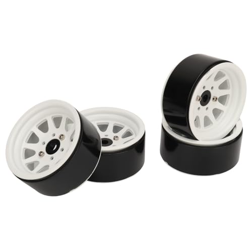 WGFOIP 4pcs RC Wheel Rand Set, Zinklegungsstahl Universal 1,9 Zoll 10 Felgen Hochleistungs -RC -Crawler -Autorad -Hub für Axial Scx10 II III Redcat Gen8 (Weiß) von WGFOIP
