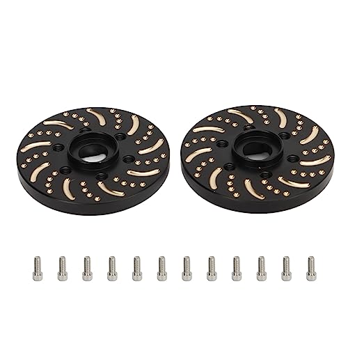 WGFOIP Messing-Radgewichtsadapter, Hochleistungs-RC-Crawler-Sechskantnaben-Gegengewicht für 1,9 Zoll 2,2 Zoll Beadlock- mit Schwarzer Hartbeschichtung für Axial SCX10 Capra Redcat GEN7 (9mm) von WGFOIP