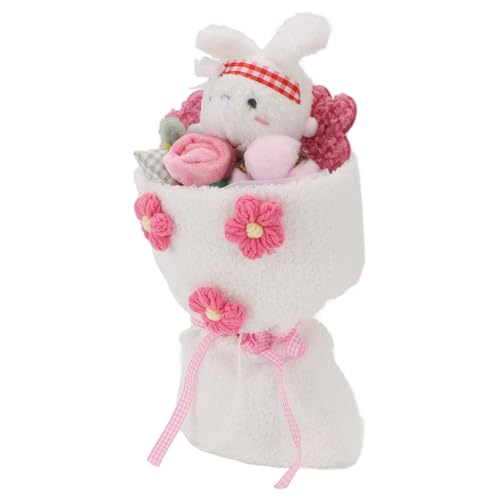 WGFOIP Plüschspielzeugstrauß, Gefüllte Puppenstrauß Plüsch Niedliches Kaninchen Figur Blumenspielzeug für Geburtstag Valentinstag Hochzeitshäuser Dekoration (Weiß) von WGFOIP