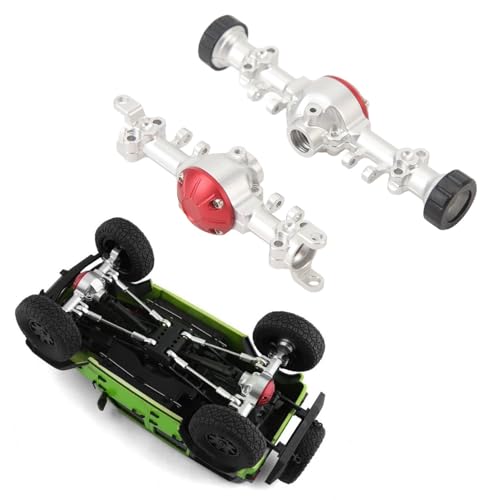 WGFOIP RC -Auto Vorderen Hinterachsen Aluminiumlegierung, Einfache Installation, Hochfestigkeits -Upgrade -Teile Passen 1/24 Mini Z RC -Auto Rot Silber von WGFOIP