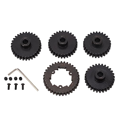 WGFOIP RC -Autogetriebe 35T Hauptsporngetriebe 27T 28T 29T 30T Ritzel Zahnrad M1.5 Stahlersatz für 1/5 6s 8S Fernbedienungsauto mit Schraubenscheiben Einstellschrauben von WGFOIP