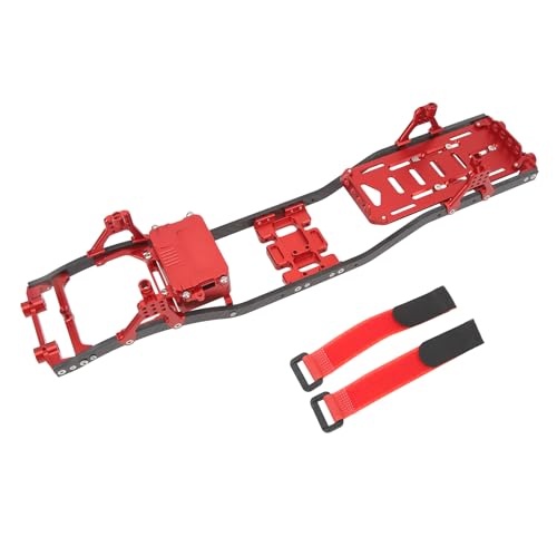 WGFOIP RC -Chassis -Rahmen, Carbonfaser -Aluminium -Leichtmetallradbasisrahmen, Strahlzubehör für SCX10 1/10 RC -Auto -Upgrade -Teile (Rot) von WGFOIP