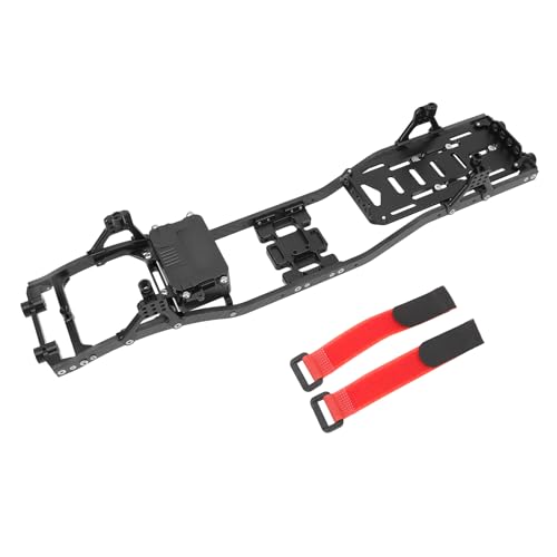 WGFOIP RC -Chassis -Rahmen, Carbonfaser -Aluminium -Leichtmetallradbasisrahmen, Strahlzubehör für SCX10 1/10 RC -Auto -Upgrade -Teile (Schwarz) von WGFOIP