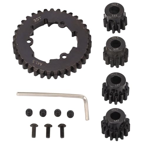WGFOIP Stirnradgetriebe, Motorzahnradsatz, RC-Autosatz, 35T Stirnrad, 11T, 12T, 13T, 14T, Motorritzel, Stahlschutz mit 4 Ritzeln für 1/5 X-Maxx 6S 8S RC-Auto WGFOIP Stirnradgetriebe, Motorzahnradsatz, RC-Autosatz, 35T Stirnrad, 11T, 12T, 13T, 14T, Motorritzel, Stahlschutz mit 4 Ritzeln für 1/5 X-Maxx 6S 8S RC-Auto von WGFOIP