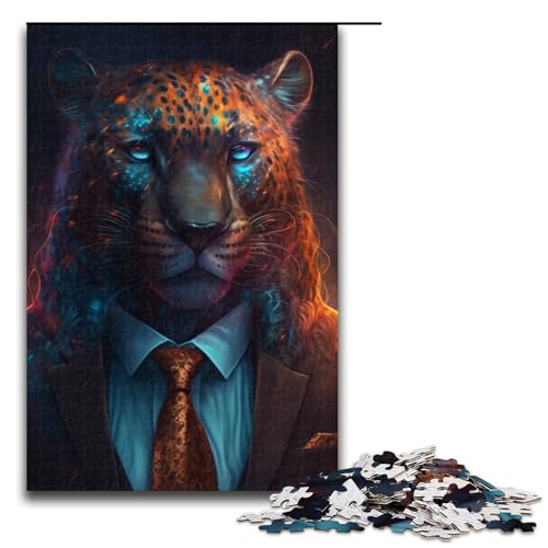 1000 Teile Boss Leopard Puzzle für Erwachsene Puzzle EIN Kunstwerk für Jugendliche ab 14 Jahren 19,69x29,53 Zoll von WGLINGX