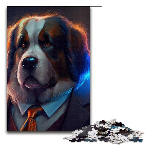 1000 Teile Boss Saint Bernard Puzzle für Erwachsene Puzzle EIN Kunstwerk für Teenager ab 14 Jahren 19,69x29,53 Zoll von WGLINGX