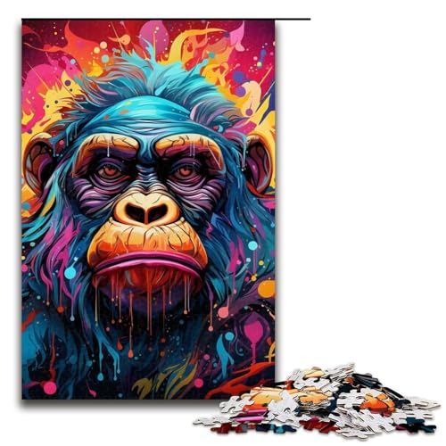 1000 Teile Bunte Gorillas-Puzzles für Erwachsene. EIN Kunstwerk für Teenager ab 14 Jahren. 19,69 x 29,53 Zoll 1000 Teile Bunte Gorillas-Puzzles für Erwachsene. EIN Kunstwerk für Teenager ab 14 Jahren. 19,69 x 29,53 Zoll von WGLINGX