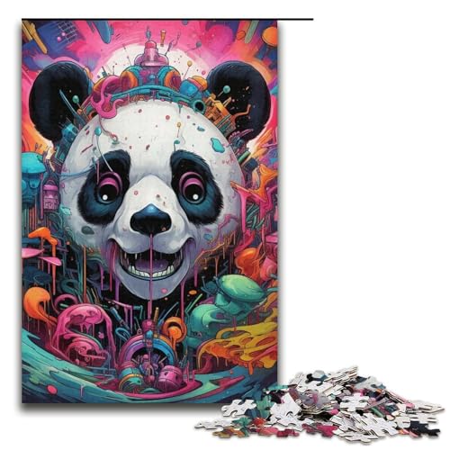 1000 Teile Bunte Tierpanda-Puzzles für Erwachsene, Puzzle, EIN Kunstwerk für Teenager ab 14 Jahren, 14,96 x 10,24 Zoll von WGLINGX