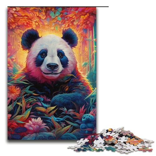 1000 Teile Bunte Tierpanda-Puzzles für Erwachsene, Puzzle, EIN Kunstwerk für Teenager ab 14 Jahren, 14,96 x 10,24 Zoll von WGLINGX