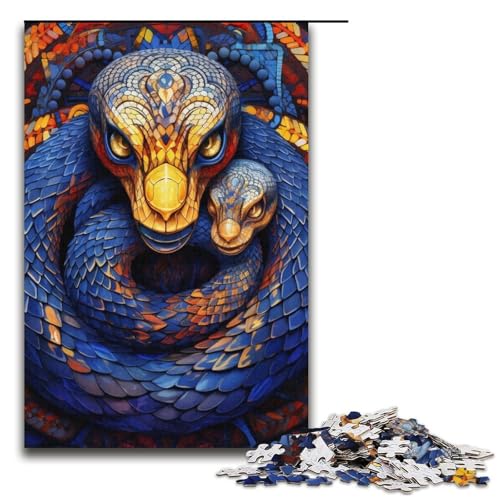 1000 Teile Buntes Schlangen-Kunstpuzzle für Erwachsene, EIN Kunstwerk für Teenager ab 14 Jahren, 14,96 x 10,24 Zoll von WGLINGX