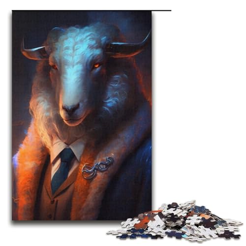 1000 Teile Jigsaw Boss Sheep Puzzle für Erwachsene Kartonpuzzle Lernspiel 14,96x10,24 Zoll von WGLINGX