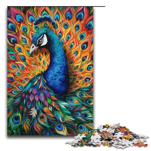 1000 Teile Psychedelischer Pfau Puzzle für Erwachsene, Familienaktivitätspuzzle, Trainieren Sie Ihr Gehirn und Ihre Hände, Geeignet für Kinder und Jugendliche ab 14 Jahren, 14,96 x 10,24 Zoll 1000 Teile Psychedelischer Pfau Puzzle für Erwachsene, Familienaktivitätspuzzle, Trainieren Sie Ihr Gehirn und Ihre Hände, Geeignet für Kinder und Jugendliche ab 14 Jahren, 14,96 x 10,24 Zoll von WGLINGX
