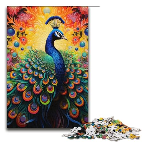 1000 Teile Psychedelischer Pfau Puzzle für Erwachsene, Familienaktivitätspuzzle, Trainieren Sie Ihr Gehirn und Ihre Hände, Geeignet für Kinder und Jugendliche ab 14 Jahren, 14,96 x 10,24 Zoll 1000 Teile Psychedelischer Pfau Puzzle für Erwachsene, Familienaktivitätspuzzle, Trainieren Sie Ihr Gehirn und Ihre Hände, Geeignet für Kinder und Jugendliche ab 14 Jahren, 14,96 x 10,24 Zoll von WGLINGX