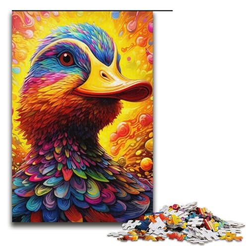 1000 Teile Puzzle Farbige Ente Puzzle für Erwachsene Kartonpuzzle Lernspiel 14,96x10,24 Zoll von WGLINGX