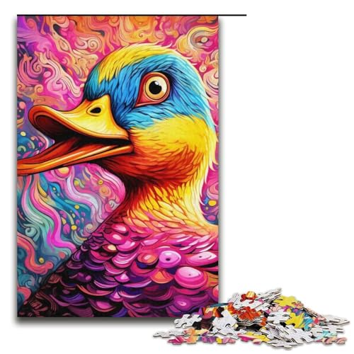 1000 Teile Puzzle Farbige Ente Puzzle für Erwachsene Kartonpuzzle Lernspiel 14,96x10,24 Zoll von WGLINGX