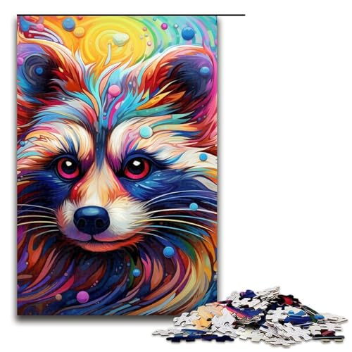 1000 Teile Puzzle Farbiger Waschbär Puzzle für Erwachsene Holzpuzzle Lernspiel 19,69x29,53 Zoll 1000 Teile Puzzle Farbiger Waschbär Puzzle für Erwachsene Holzpuzzle Lernspiel 19,69x29,53 Zoll von WGLINGX